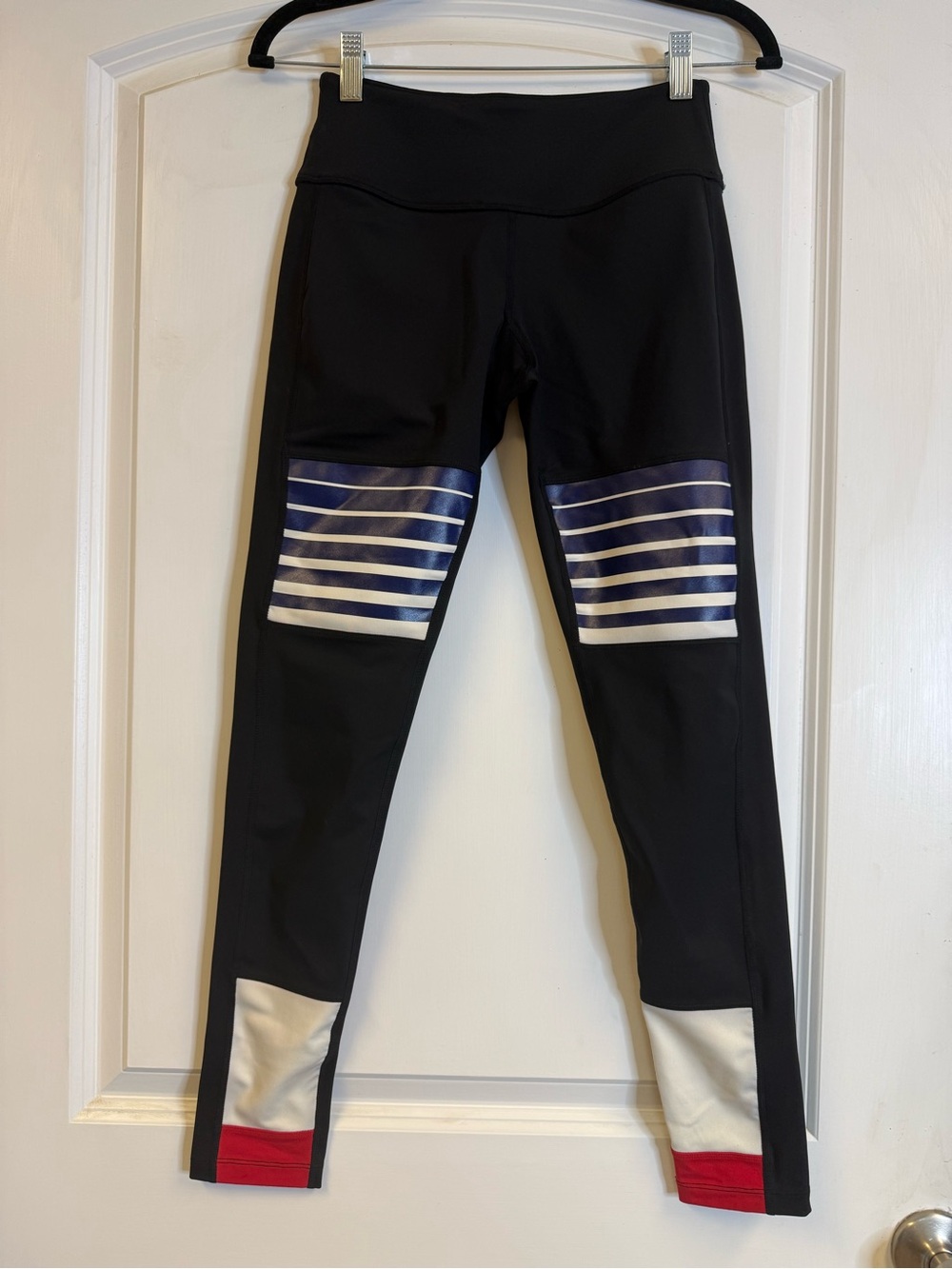 Splits59 Women’s S Black Colorblock Striped High Rise Full Length Leggings
